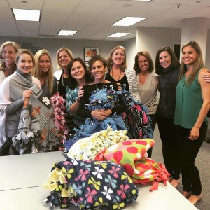 Dream Team Makes Fleece Blankets to Support Be the Difference Foundation